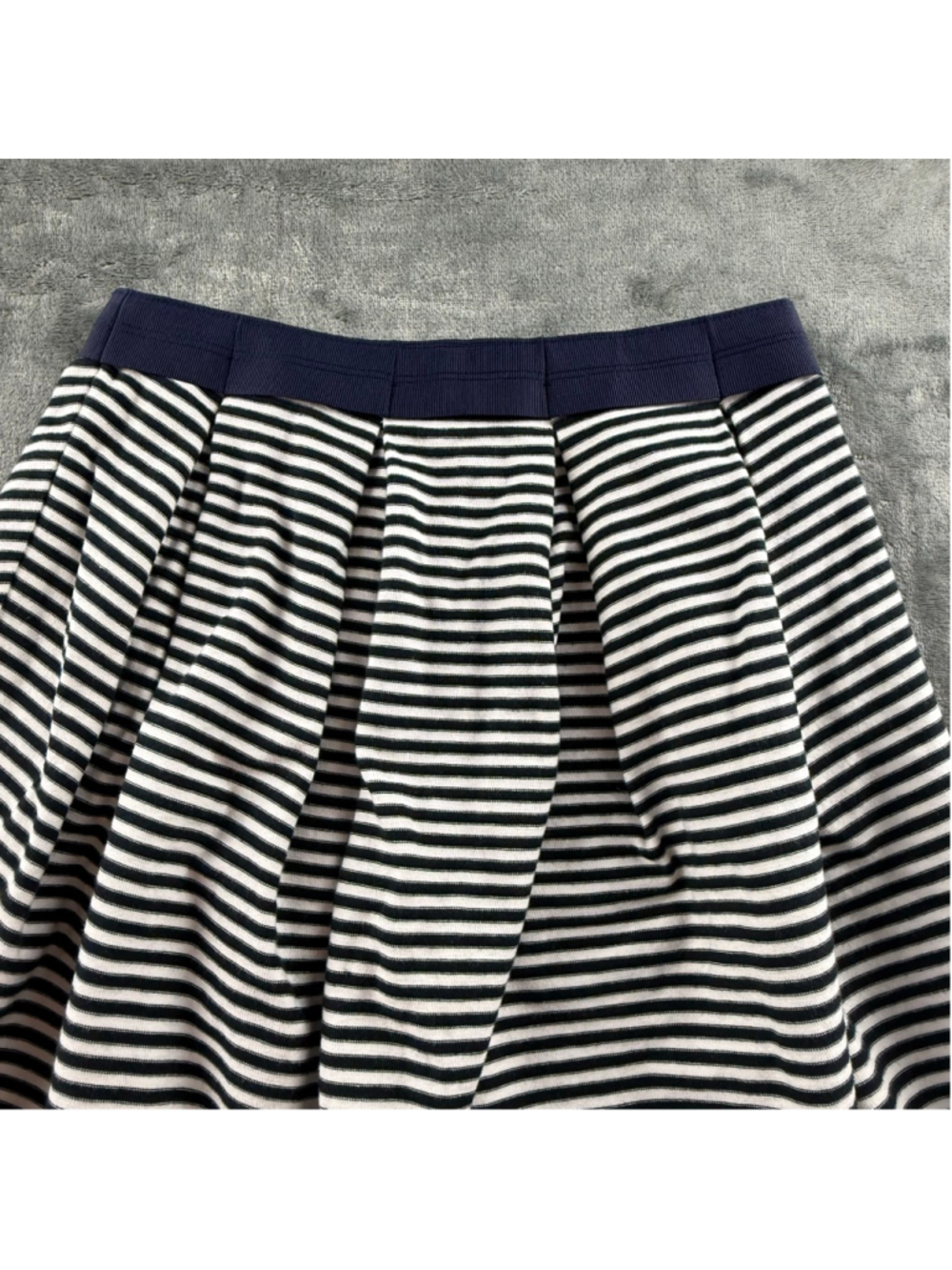 Yoshi Kondo Skirt Women S Pleated A-Line Japan Quiet Luxury Nautical Stripe Navy - Picture 8 of 10